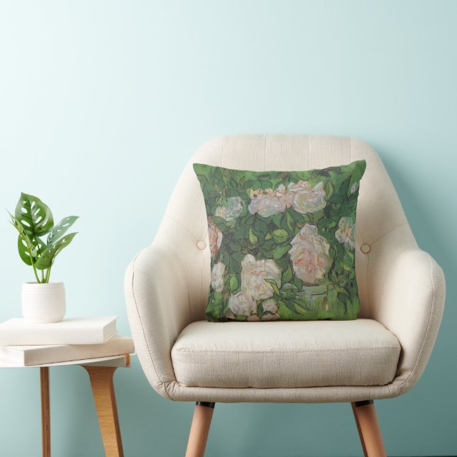 Rose Bush by Vincent Van Gogh Throw Pillow (Chair)