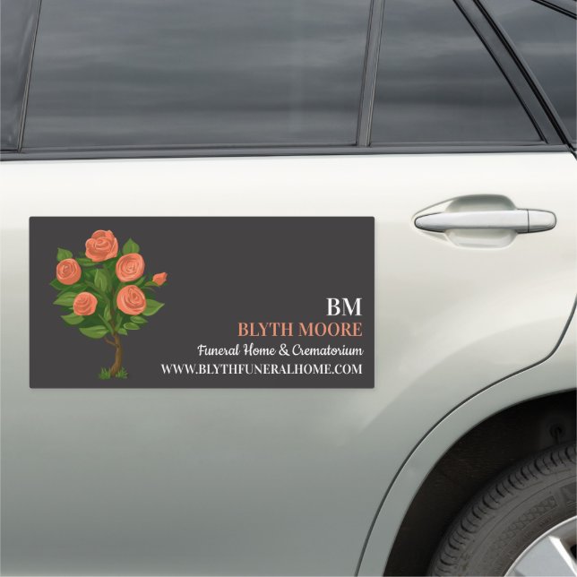 Rose Bush, Funeral Home, Directors Car Magnet (In Situ)
