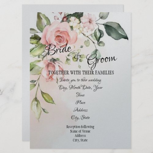 Rose Bush Wedding Invitation