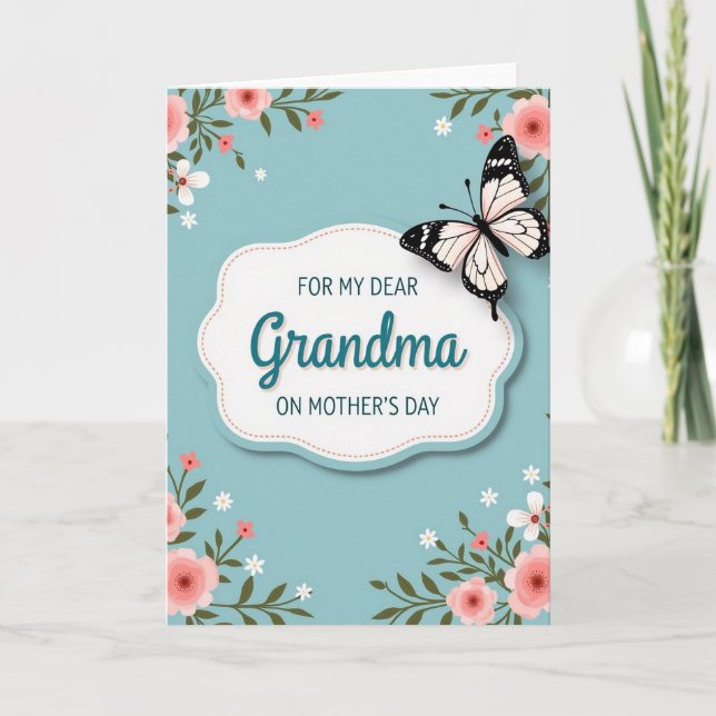 Rose Butterfly Mother Card (Front)