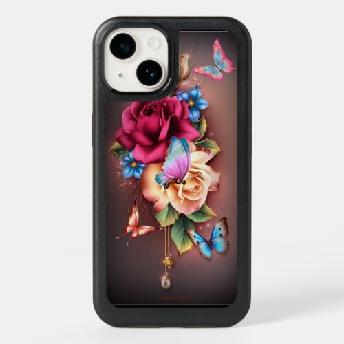 Rose butterfly OtterBox iPhone 14 Case 