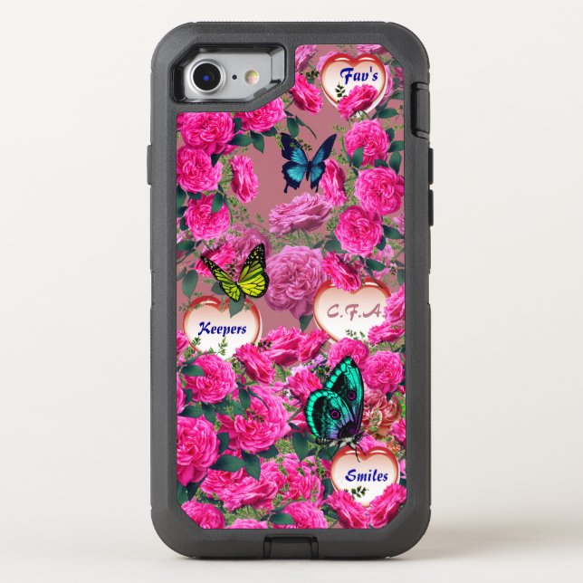  Rose Butterfly Otterbox iPhone Case (Back)