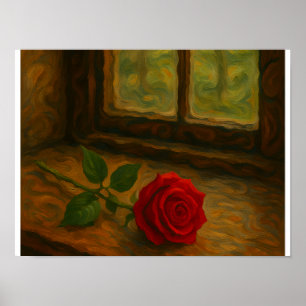 Rose by the window poster