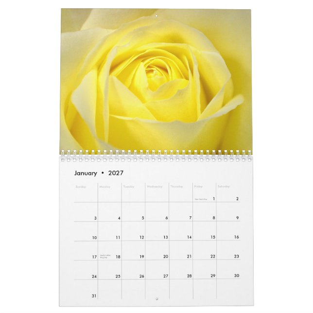 Rose Calendar 2015 (Jan 2027)