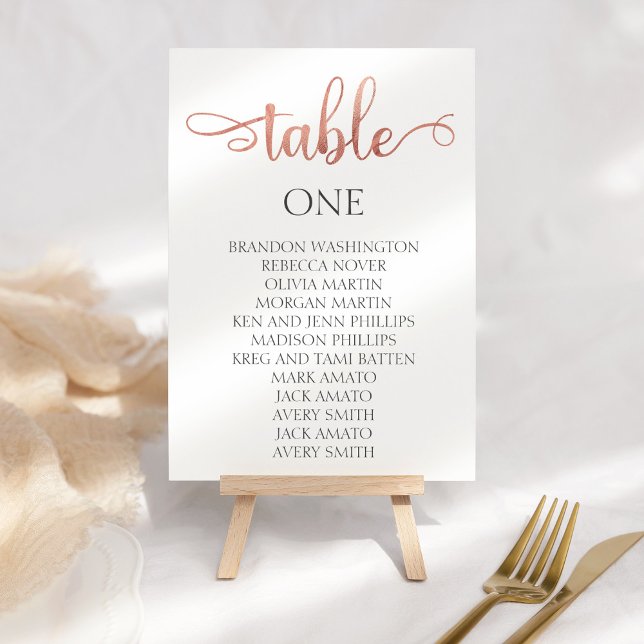 Rose Calligraphy Wedding Seating Chart Card 3.5x5 (Creator Uploaded)