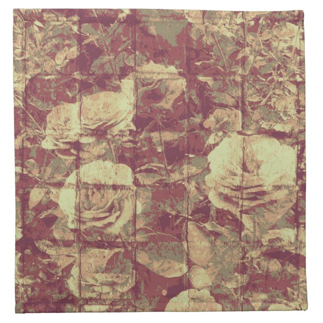 Rose camouflage pattern on tiled wall background cloth napkin (Front)