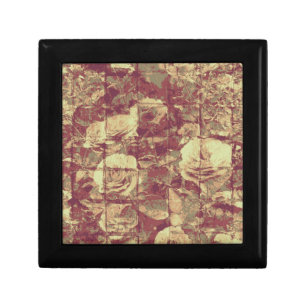 Rose camouflage pattern on tiled wall background keepsake box