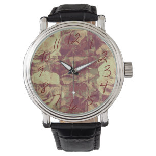 Rose camouflage pattern on tiled wall background watch