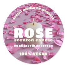 Rose Candle Classic Round Sticker