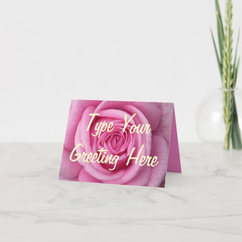 Rose Cards Pink Flowers Personalized Greeting Card