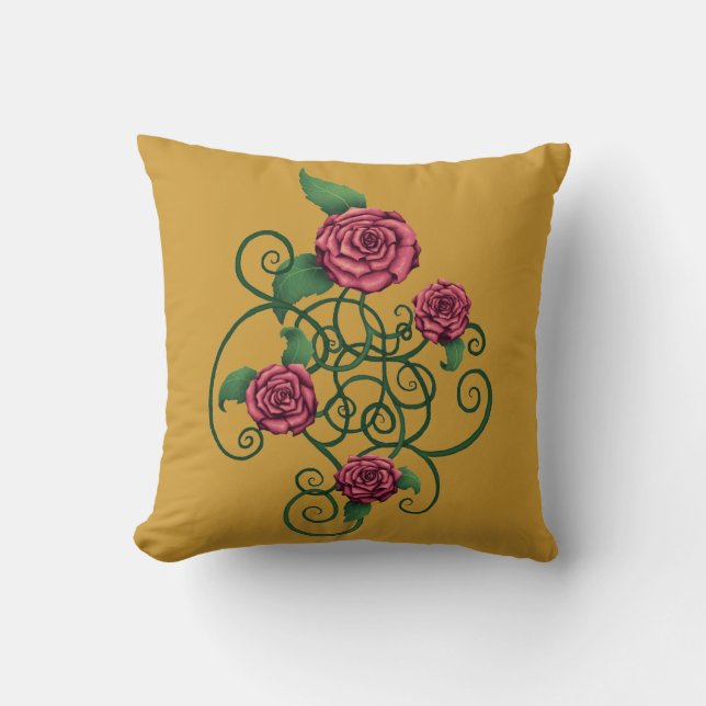 Rose Carouche Throw Pillow (Front)
