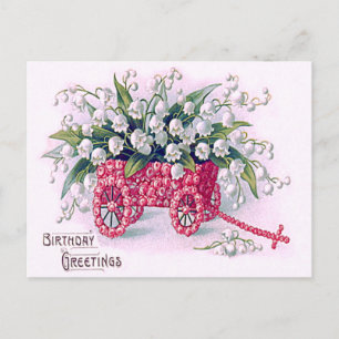 Rose Cart Lily of The Valley Postcard
