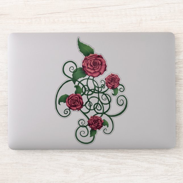 Rose Cartouche Sticker (Computer)