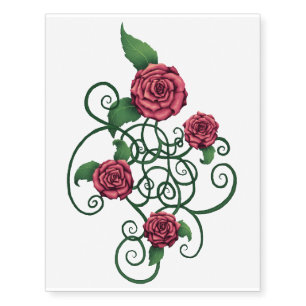 Rose Cartouche Temporary Tattoos