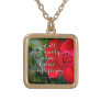 Rose Cast all your Anxiety Christian Bible Verse Gold Plated Necklace