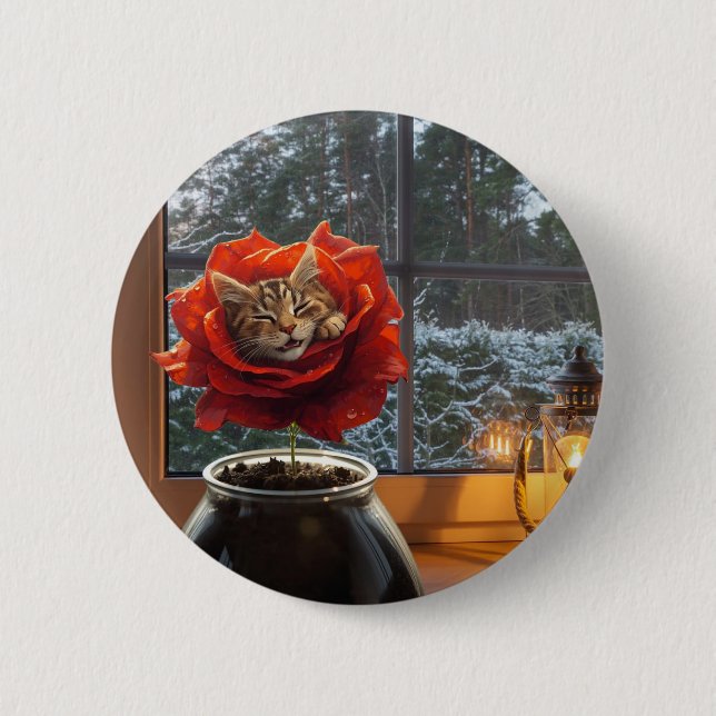 Rose Cat Dream  Button (Front)