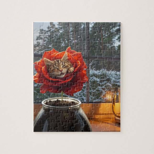 Rose Cat Dream  Jigsaw Puzzle (Vertical)