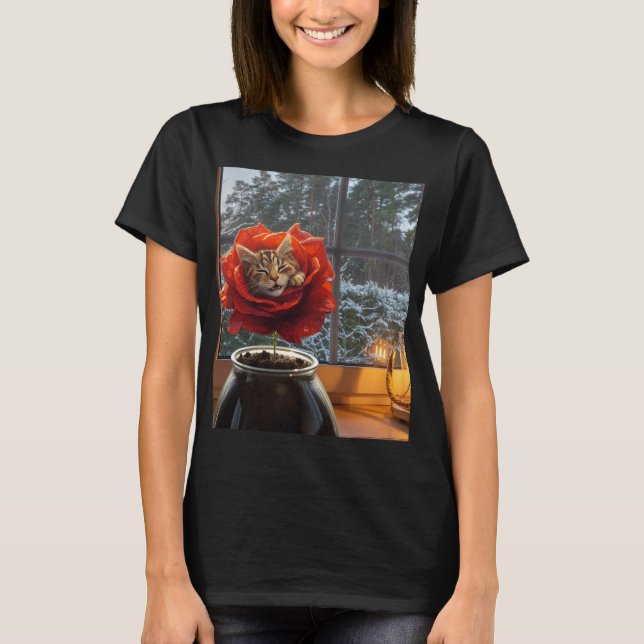 Rose Cat Dream  T-Shirt (Front)