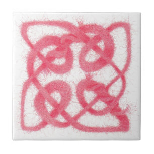 ROSE CELTIC KNOT 4.25" Ceramic Tile