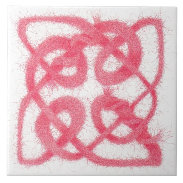 ROSE CELTIC KNOT 6" Ceramic Tile (Front)