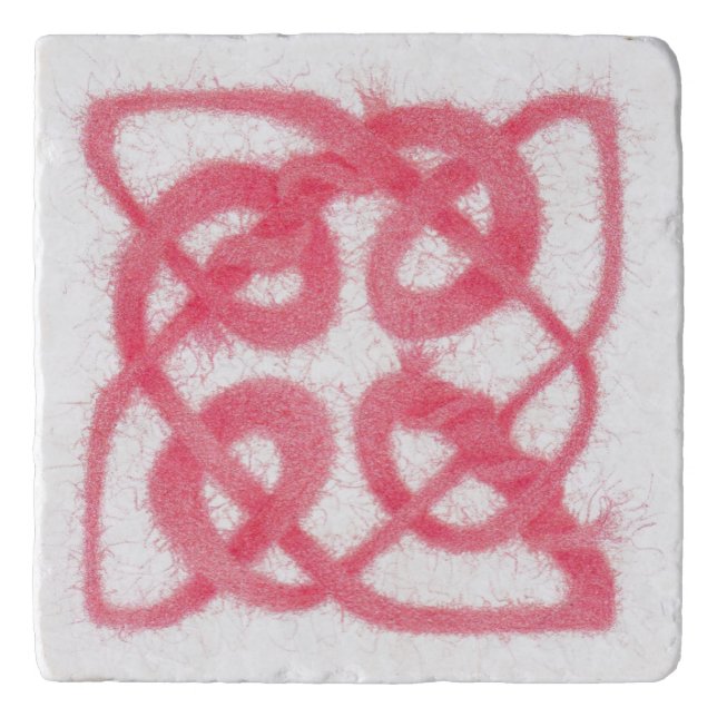 ROSE CELTIC KNOT Marble Trivet (Front)