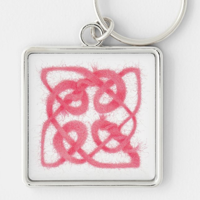 ROSE CELTIC KNOT Premium Square Keychain (Front)