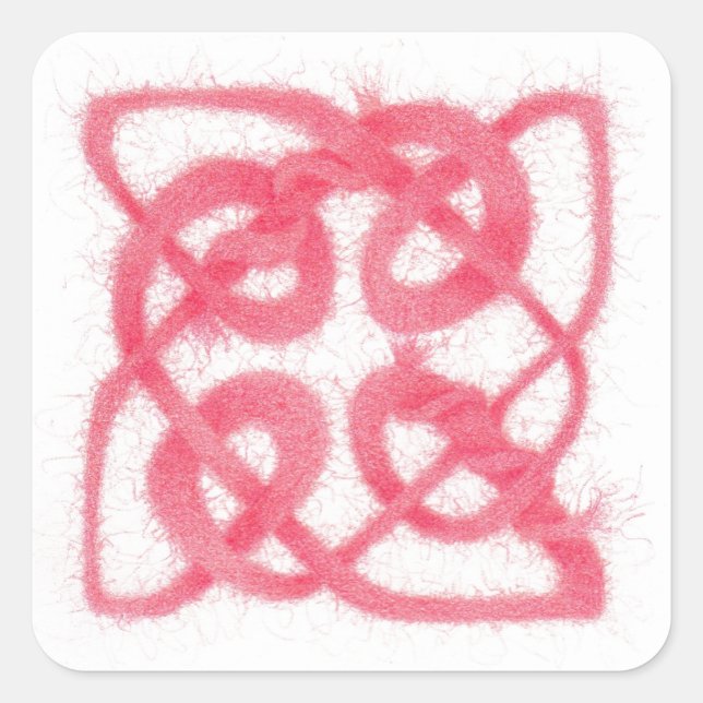 ROSE CELTIC KNOT Small Square Stickers (Front)