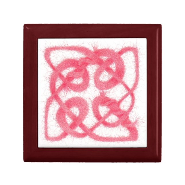 ROSE CELTIC KNOT Wooden Keepsake Box (Front)