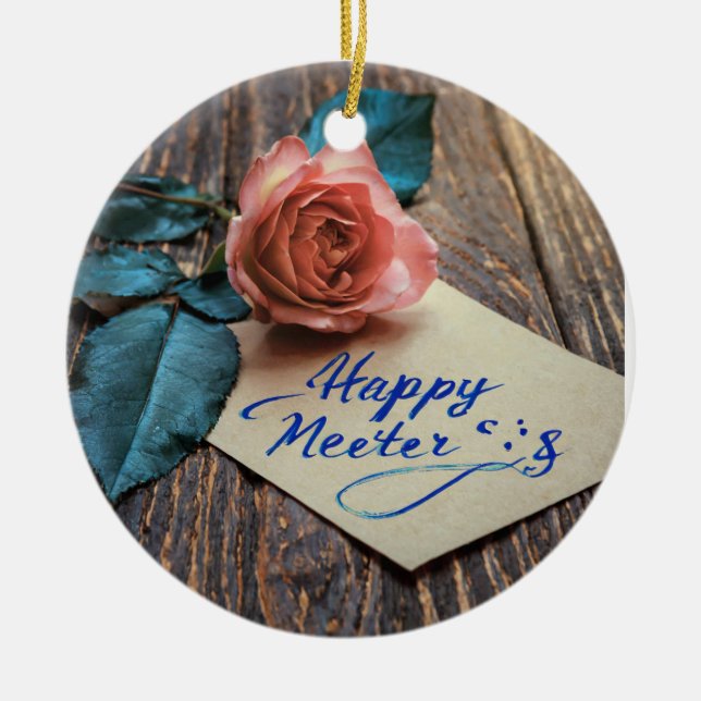 Rose Ceramic Ornament (Front)