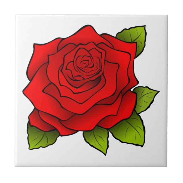 Rose  Ceramic Tile (Front)