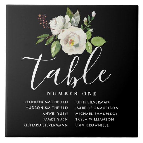 Rose Ceramic Tile Seating Chart Table Number | Zazzle.com