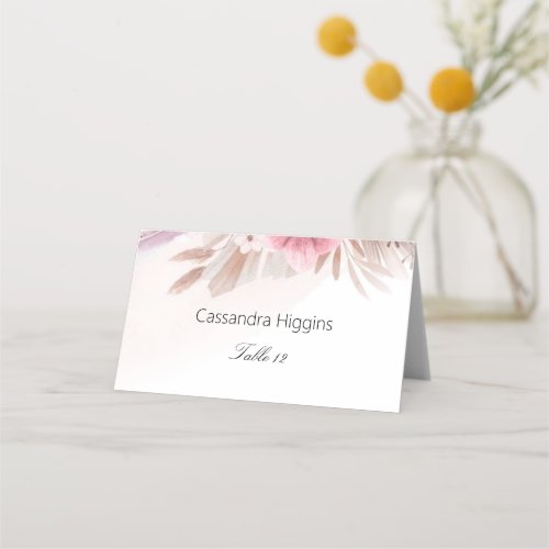Rose Champagne Boho Place Card Tent