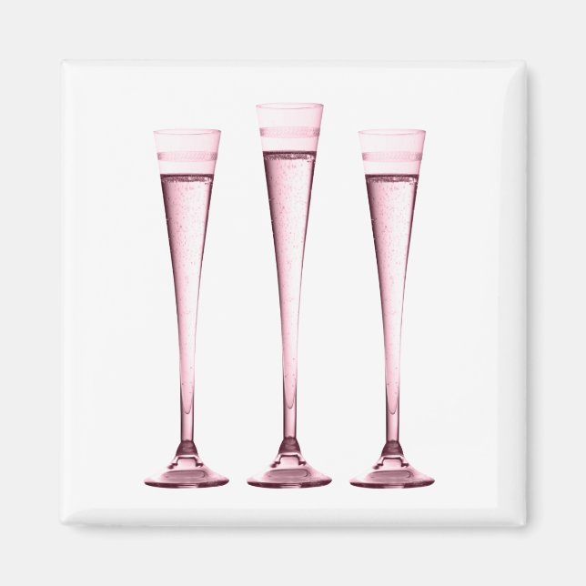 Rose Champagne Flutes Magnet (Front)