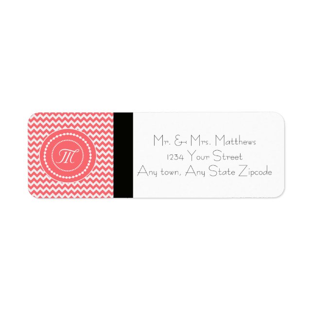 Rose Chevron Monogrammed Label (Front)
