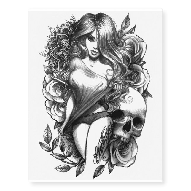 Rose Chick Temporary Tattoos (Front)