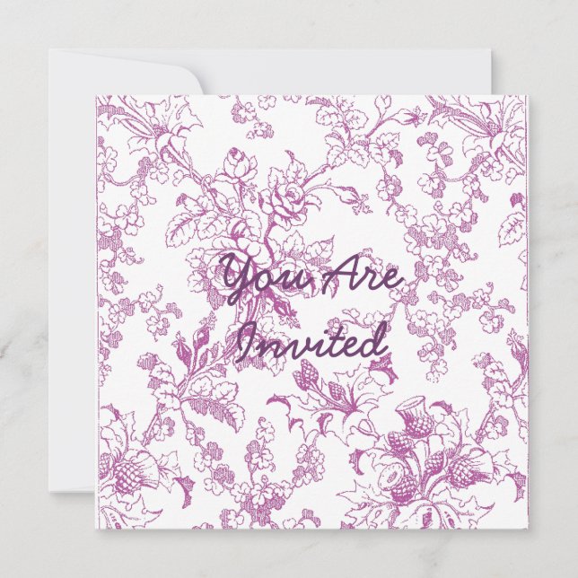 Rose Chintz Floral Pattern Invitation (Front)