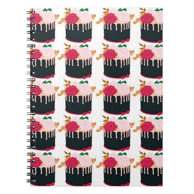 Rose chocolate cake - Funny Chocolate Lover Gift Notebook (Front)