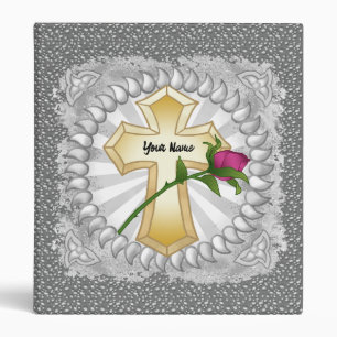 Rose Christian Cross binder