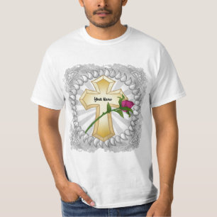 Rose Christian Cross T-Shirt
