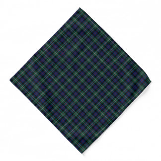 Rose Clan Hunting Tartan Green and Blue Plaid Bandana