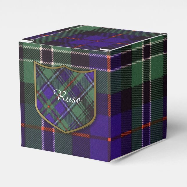 Rose clan Plaid Scottish tartan Favor Boxes (Front Side)