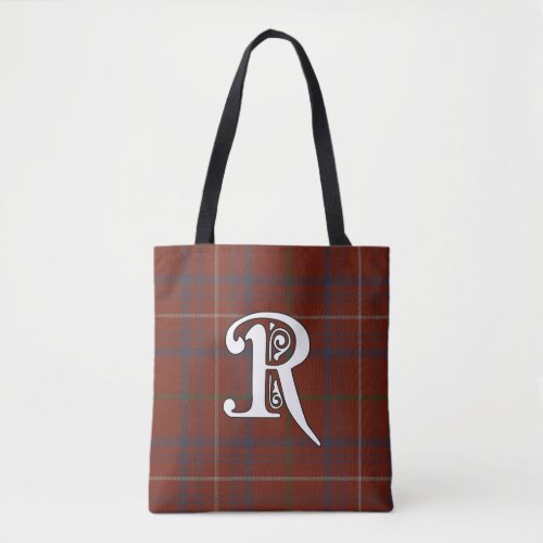 Rose Clan Tartan Monogram Tote Bag