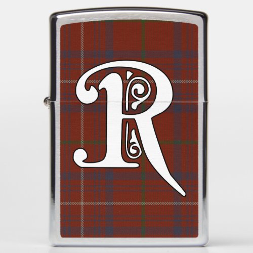 Rose Clan Tartan Monogram Zippo Lighter