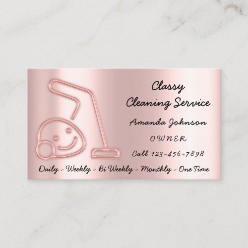 Rose Classy Cleaning Services Maid Vacuum Cleaner Business Card