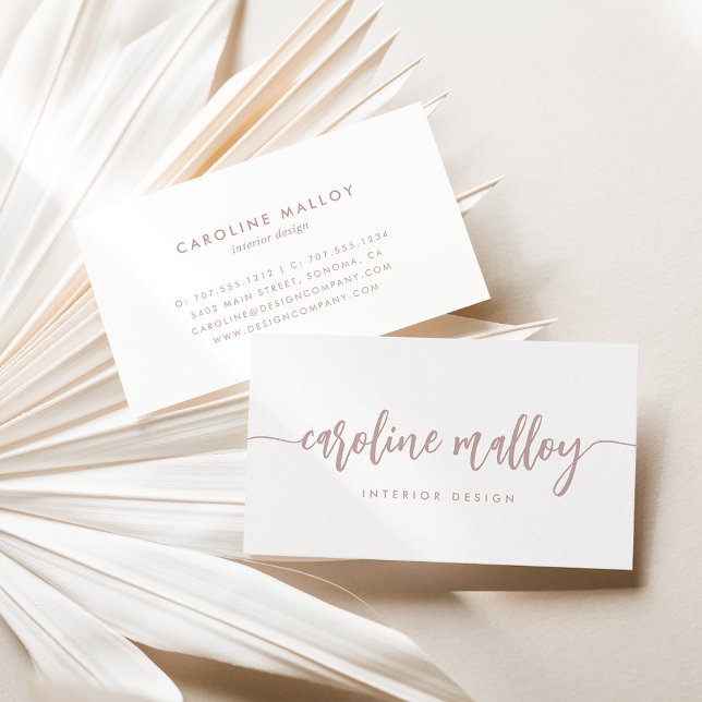Rose Clay | Modern Signature Script Business Card (Creator Uploaded)