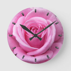 Rose Clock Pink Rose Flower Wall Clock Rose Decor