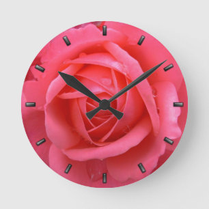 Rose Clock Red Rose Flower Wall Clock Rose Decor
