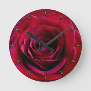 Rose Clock Red Rose Flower Wall Clock Rose Decor