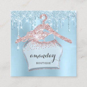 Rose Closet Cloth Hanger Dress Boutique Drips Square Business Card
