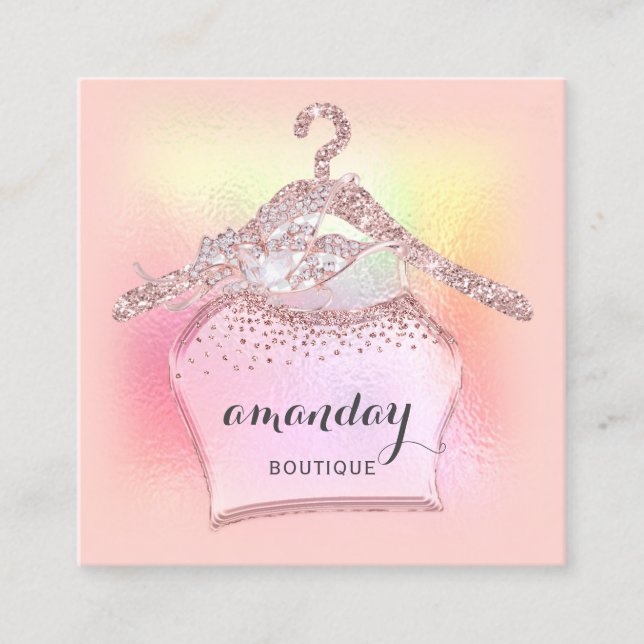 Rose Closet  Cloth Hanger Dress  Boutique Square Business Card (Front)